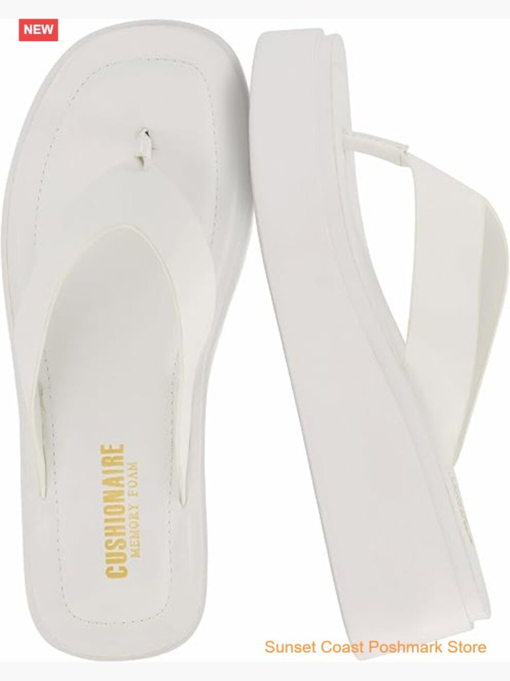 Platform Wedge Flip Flops with Cushioned Footbed and Durable Sole